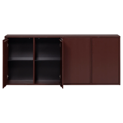 Woood Merel Dressoir Grenen Bordeauxrood [Fsc] - KwaliteitWonen.nl