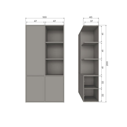 Woood Merel Wandkast Grenen Warmgrijs [Fsc] - KwaliteitWonen.nl