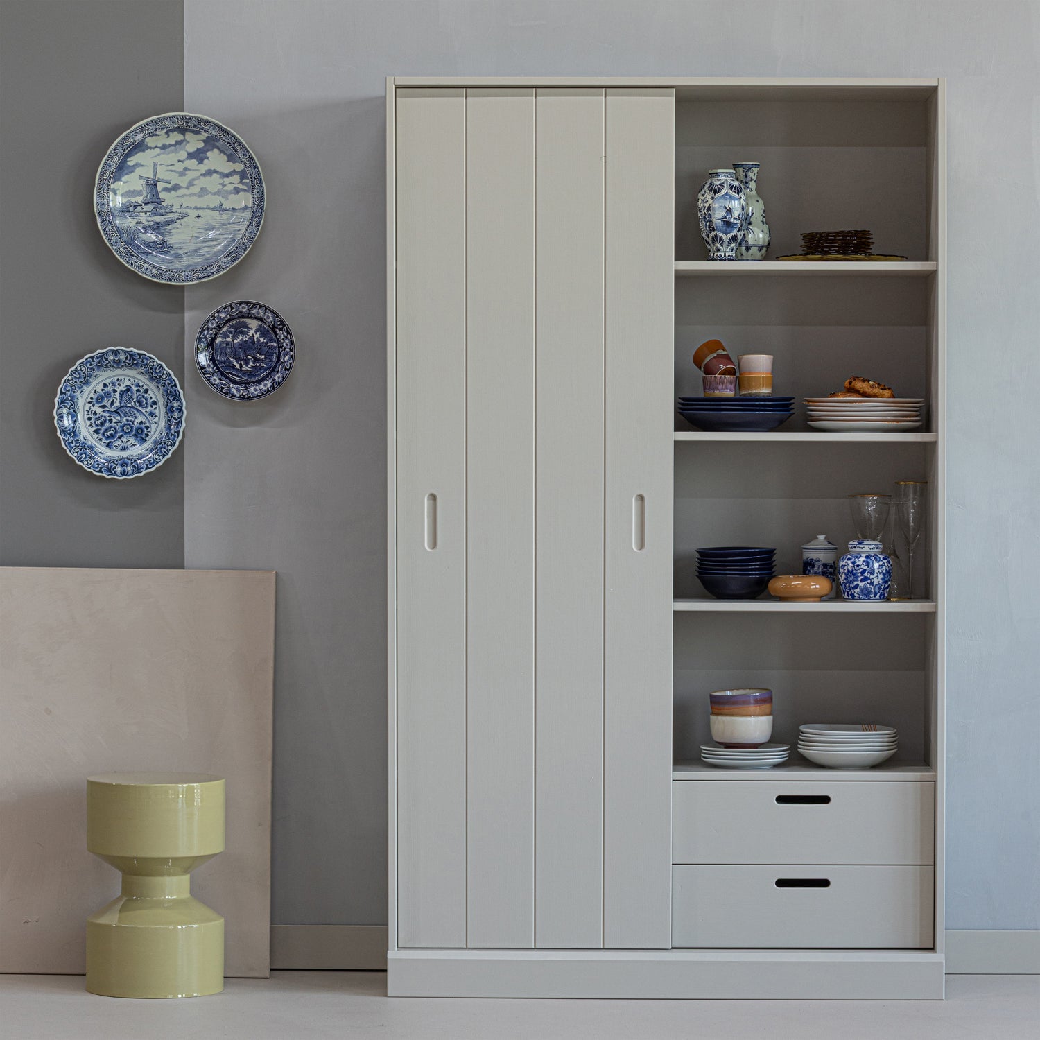 Woood Mila Schuifdeurkast Grenen Dust [Fsc]-Kwaliteitwonen.nl