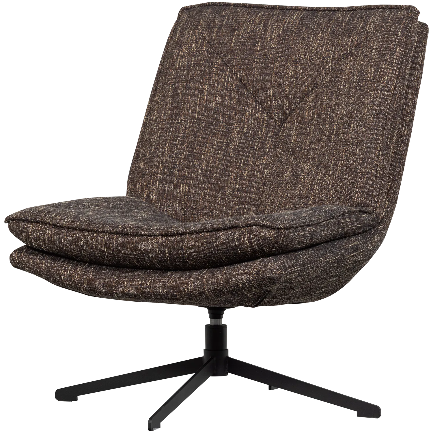 Woood Milaro Draaifauteuil Bruin Melange - KwaliteitWonen.nl
