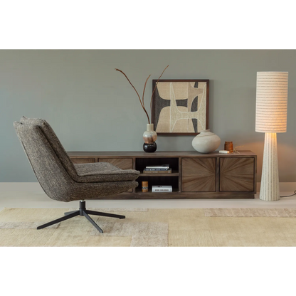 Woood Milaro Draaifauteuil Naturel Melange - KwaliteitWonen.nl
