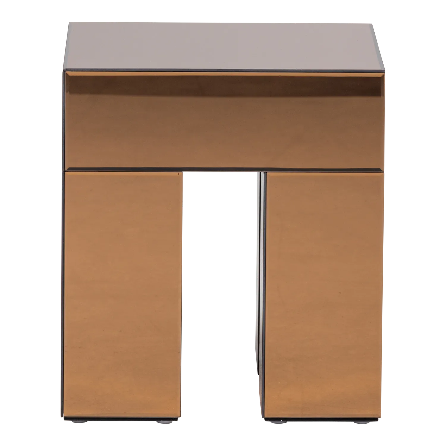 Woood Mirrox Bijzettafel Hout Spiegelglas Bruin [Fsc] - KwaliteitWonen.nl
