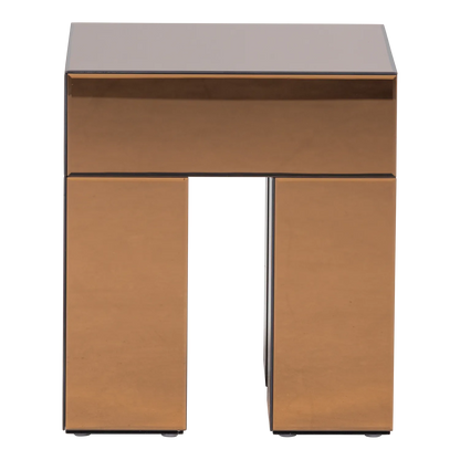 Woood Mirrox Bijzettafel Hout Spiegelglas Bruin [Fsc] - KwaliteitWonen.nl