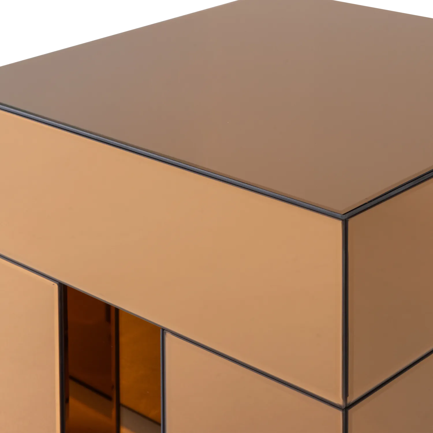Woood Mirrox Bijzettafel Hout Spiegelglas Bruin [Fsc] - KwaliteitWonen.nl