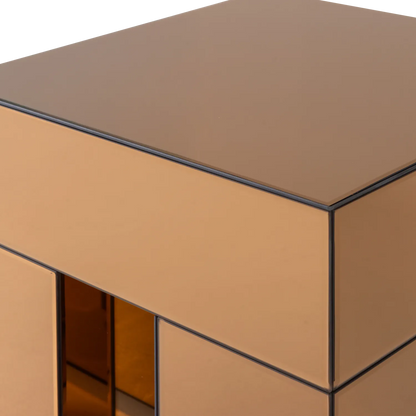 Woood Mirrox Bijzettafel Hout Spiegelglas Bruin [Fsc] - KwaliteitWonen.nl
