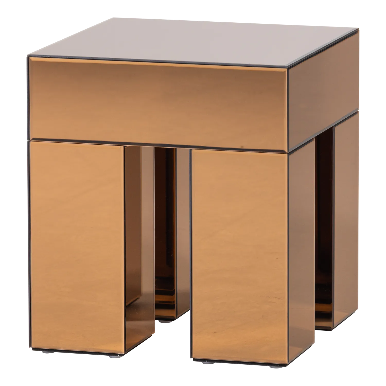 Woood Mirrox Bijzettafel Hout Spiegelglas Bruin [Fsc] - KwaliteitWonen.nl