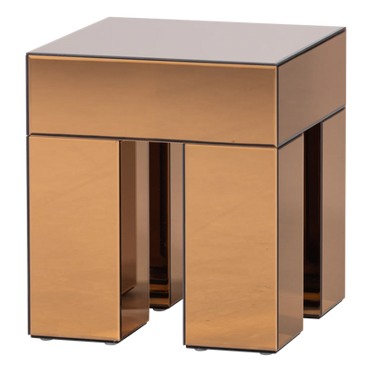 Woood Mirrox Bijzettafel Hout Spiegelglas Bruin [Fsc] - KwaliteitWonen.nl