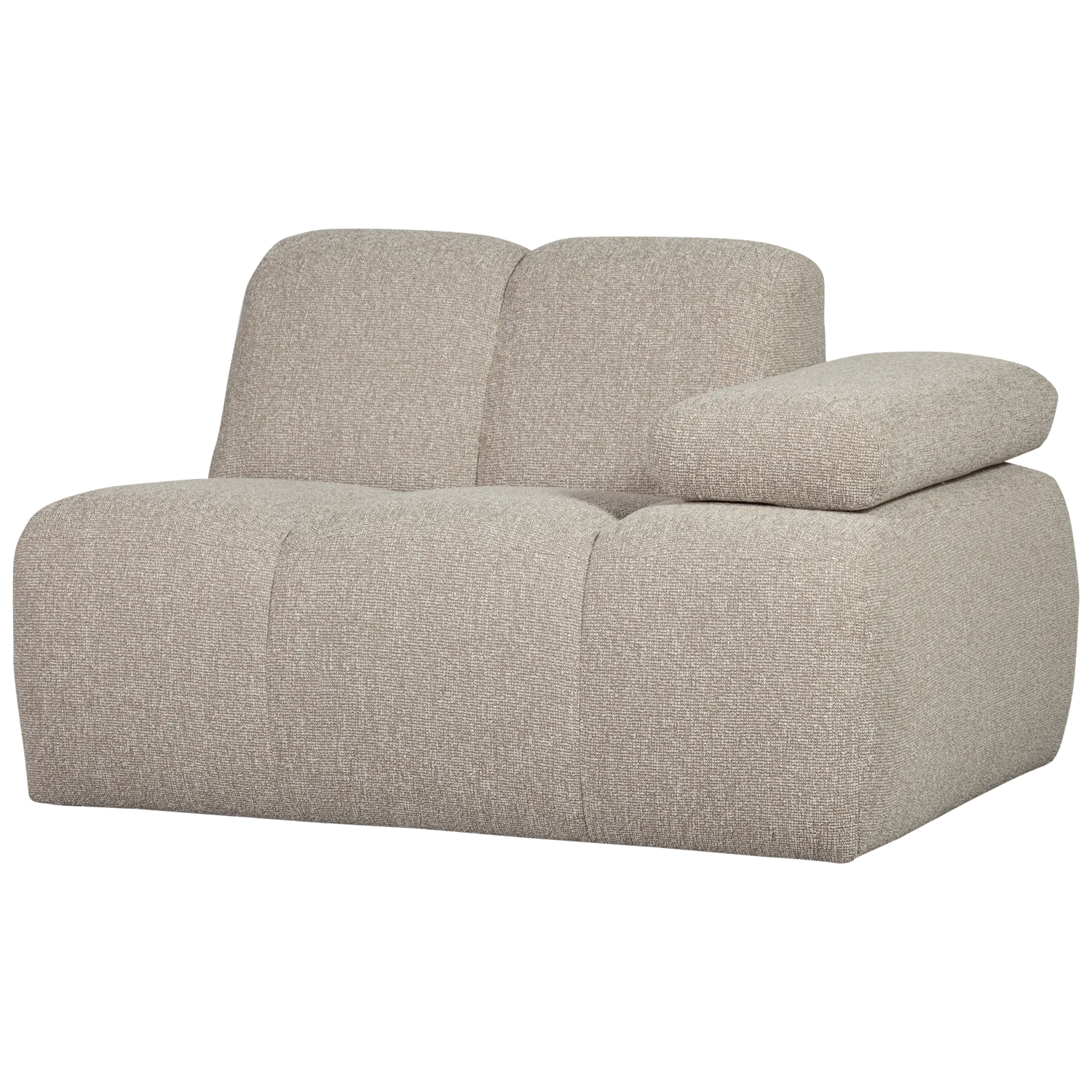 Woood Mojo 1 Zits Element Arm Rechts Boucle Beige Melange - KwaliteitWonen.nl