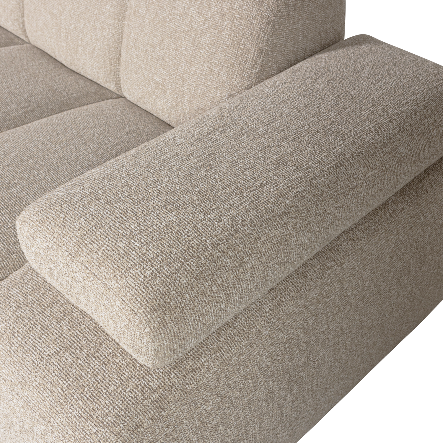 Woood Mojo Chaise Longue Bank Links Boucle Beige Melange - KwaliteitWonen.nl