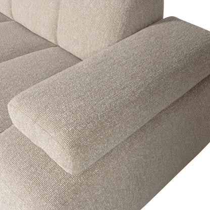 Woood Mojo Chaise Longue Bank Links Boucle Beige Melange - KwaliteitWonen.nl
