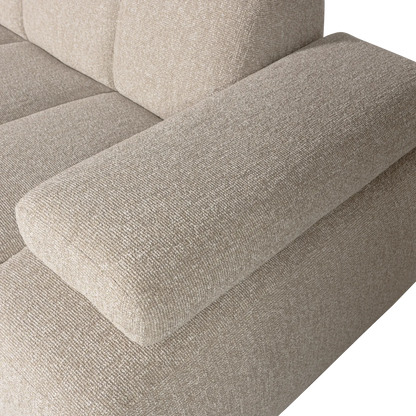 Woood Mojo Chaise Longue Bank Links Boucle Beige Melange - KwaliteitWonen.nl