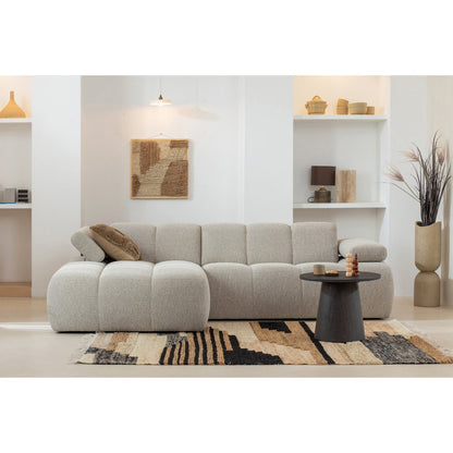 Woood Mojo Chaise Longue Bank Links Boucle Beige Melange - KwaliteitWonen.nl