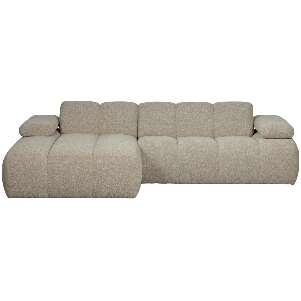 Woood Mojo Chaise Longue Bank Links Boucle Beige Melange - KwaliteitWonen.nl
