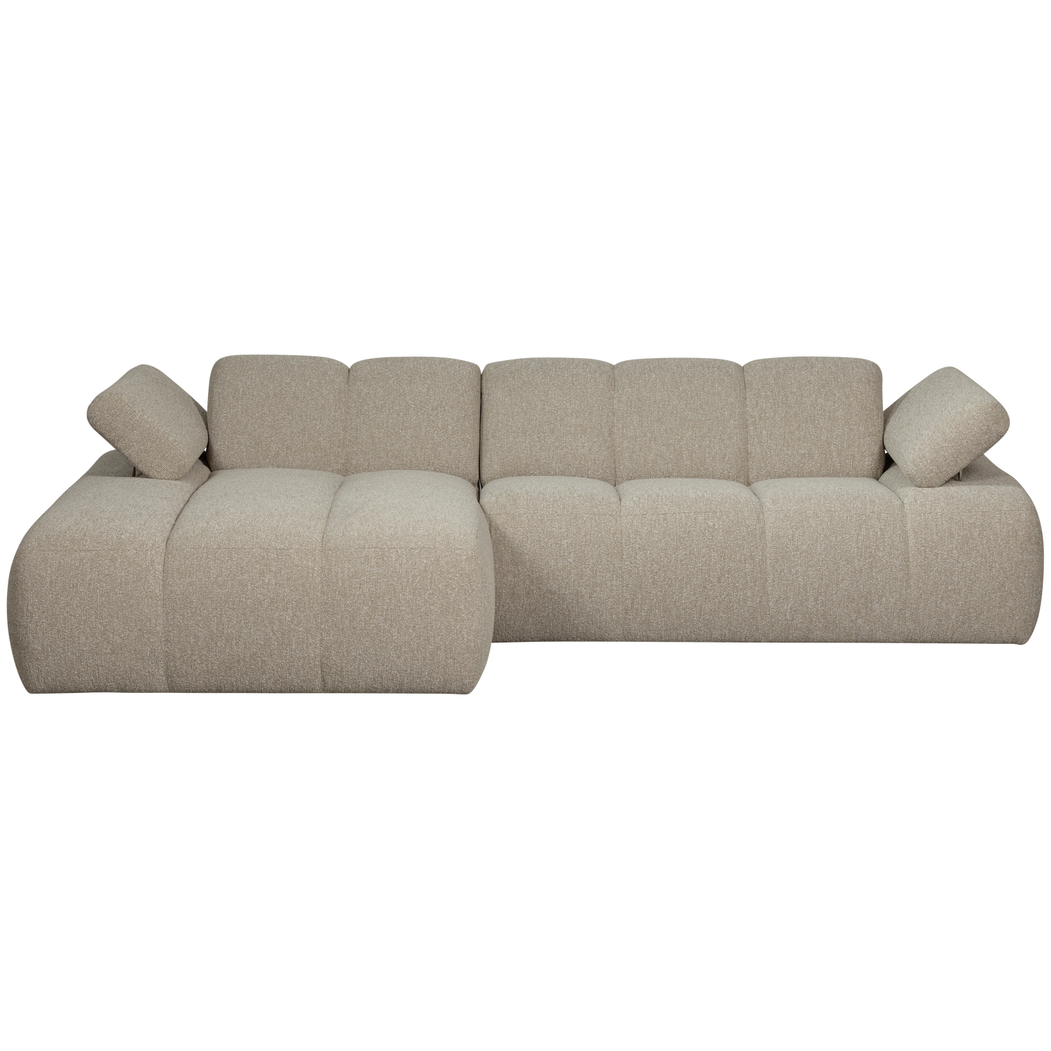 Woood Mojo Chaise Longue Bank Links Boucle Beige Melange - KwaliteitWonen.nl