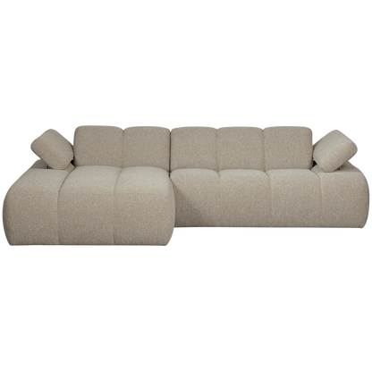 Woood Mojo Chaise Longue Bank Links Boucle Beige Melange - KwaliteitWonen.nl