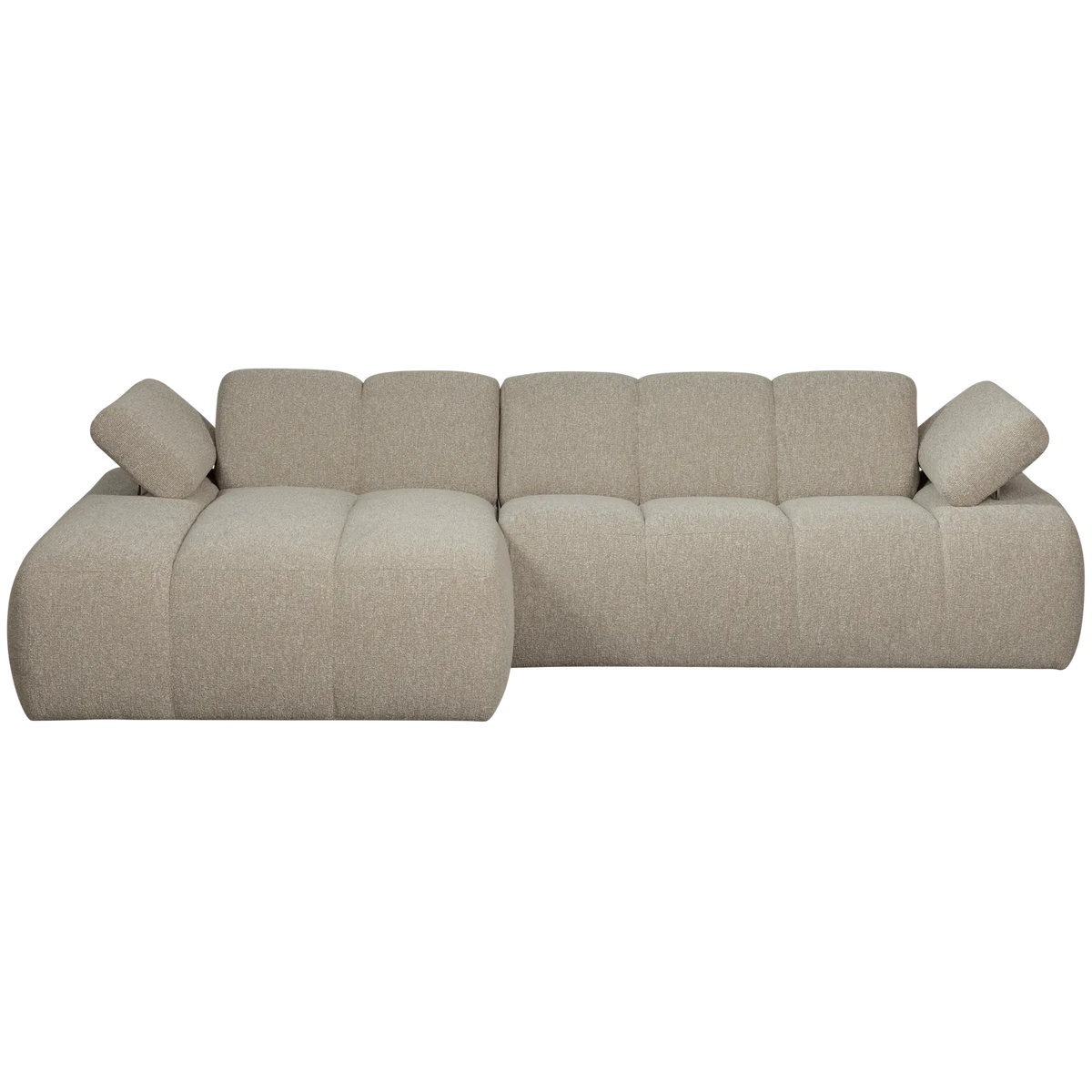 Woood Mojo Chaise Longue Bank Links Boucle Beige Melange - KwaliteitWonen.nl