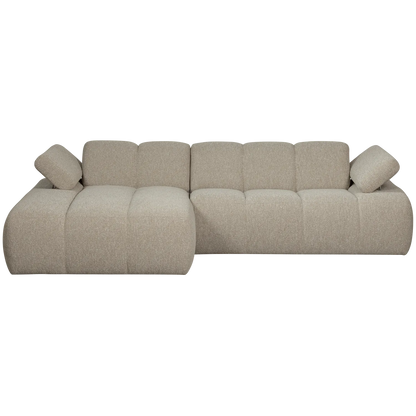 Woood Mojo Chaise Longue Bank Links Boucle Beige Melange - KwaliteitWonen.nl