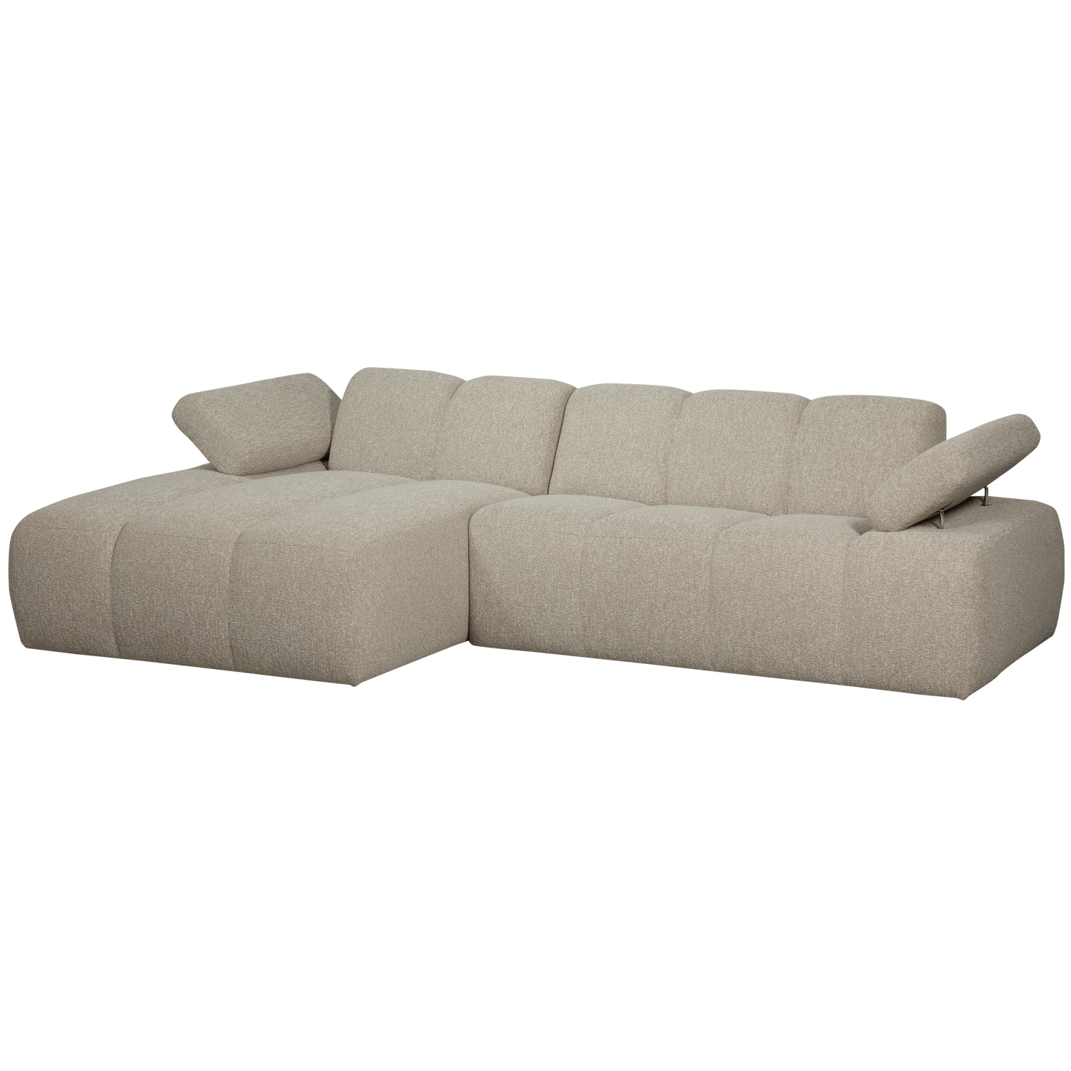 Woood Mojo Chaise Longue Bank Links Boucle Beige Melange - KwaliteitWonen.nl