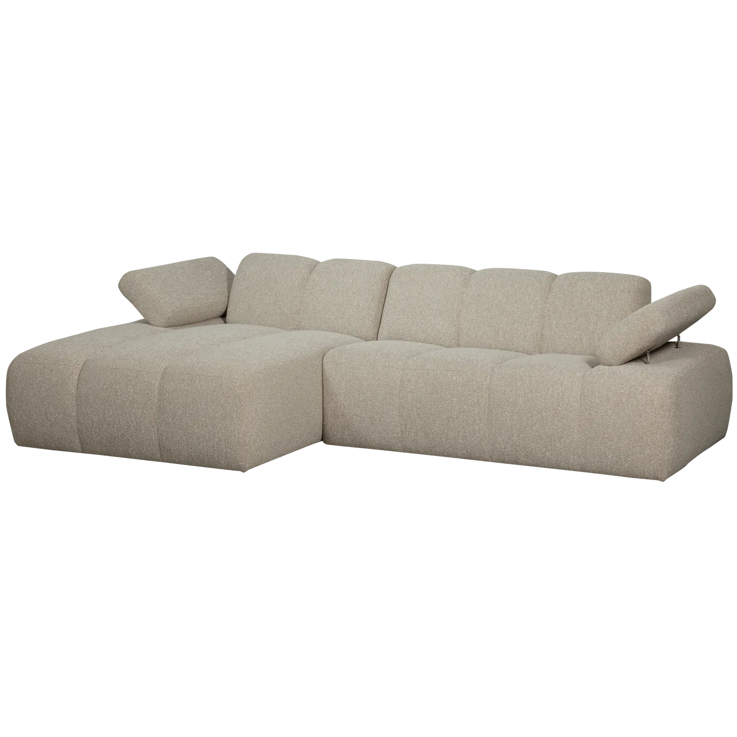Woood Mojo Chaise Longue Bank Links Boucle Beige Melange - KwaliteitWonen.nl