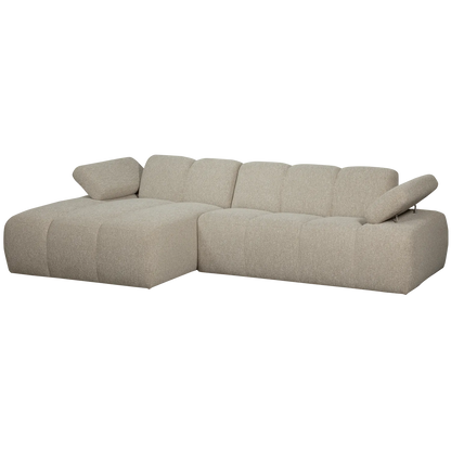 Woood Mojo Chaise Longue Bank Links Boucle Beige Melange - KwaliteitWonen.nl