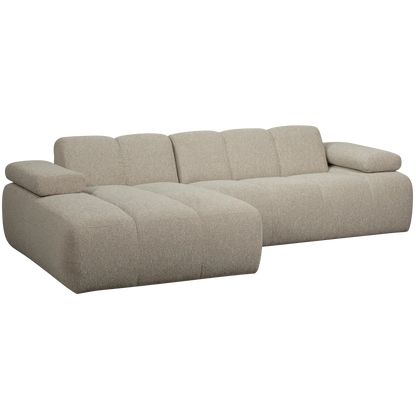 Woood Mojo Chaise Longue Bank Links Boucle Beige Melange - KwaliteitWonen.nl