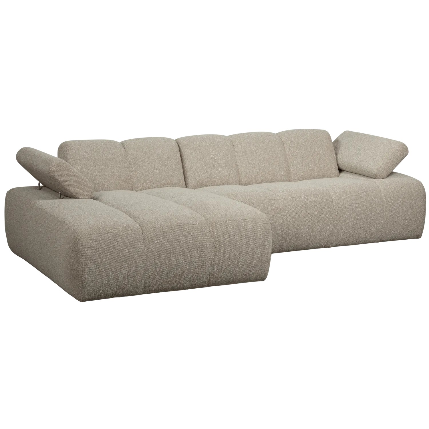 Woood Mojo Chaise Longue Bank Links Boucle Beige Melange - KwaliteitWonen.nl