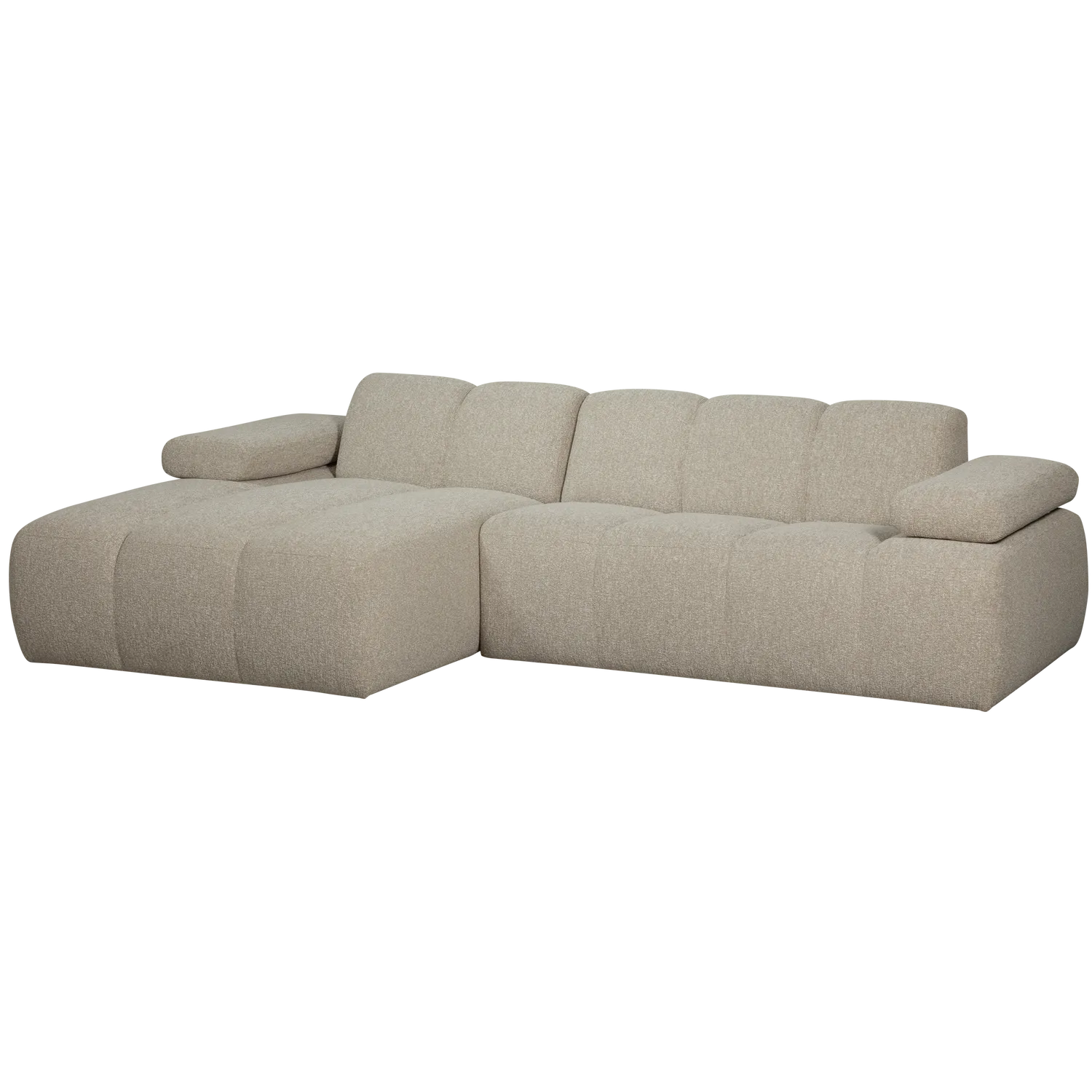 Woood Mojo Chaise Longue Bank Links Boucle Beige Melange - KwaliteitWonen.nl
