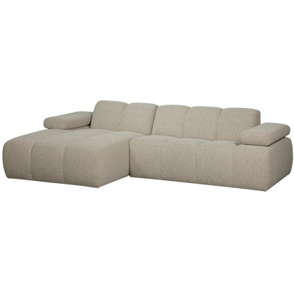 Woood Mojo Chaise Longue Bank Links Boucle Beige Melange - KwaliteitWonen.nl