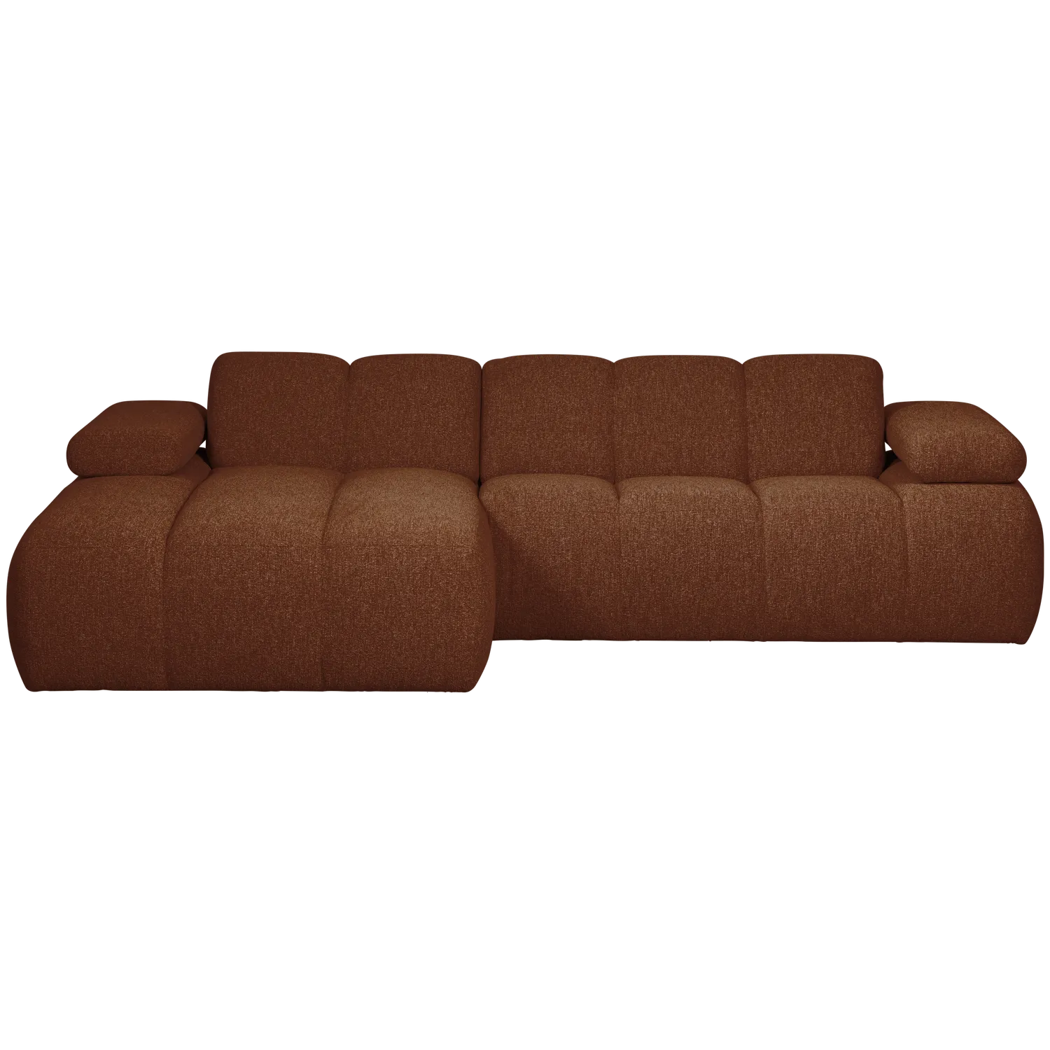Woood Mojo Chaise Longue Bank Links Boucle Roestbruin Melange - KwaliteitWonen.nl