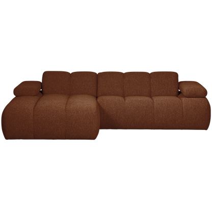 Woood Mojo Chaise Longue Bank Links Boucle Roestbruin Melange - KwaliteitWonen.nl