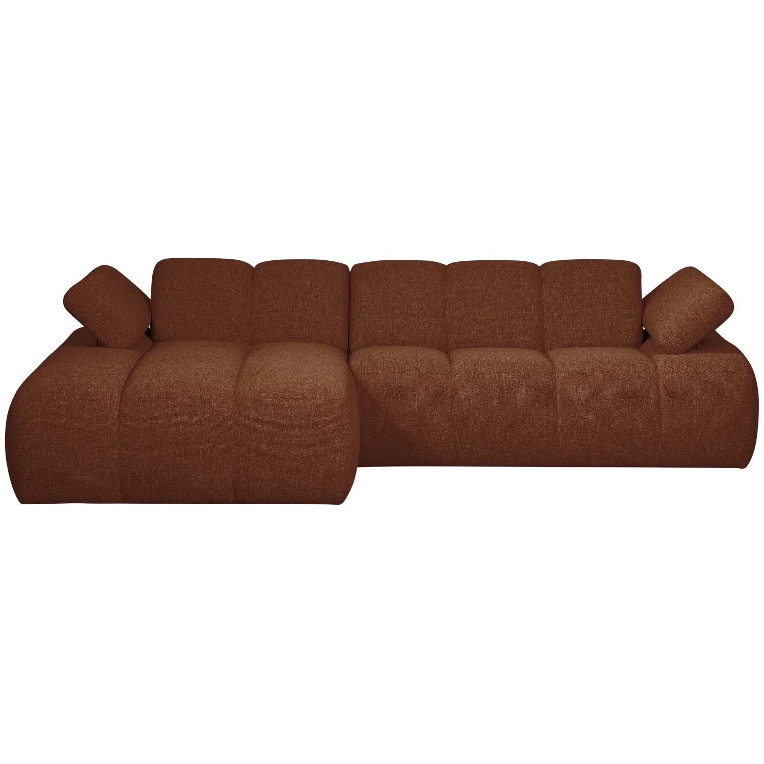 Woood Mojo Chaise Longue Bank Links Boucle Roestbruin Melange - KwaliteitWonen.nl