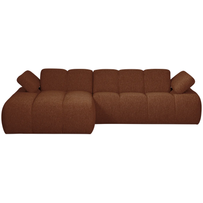 Woood Mojo Chaise Longue Bank Links Boucle Roestbruin Melange - KwaliteitWonen.nl