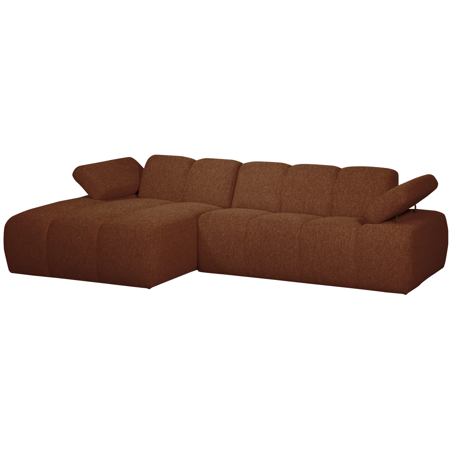 Woood Mojo Chaise Longue Bank Links Boucle Roestbruin Melange - KwaliteitWonen.nl