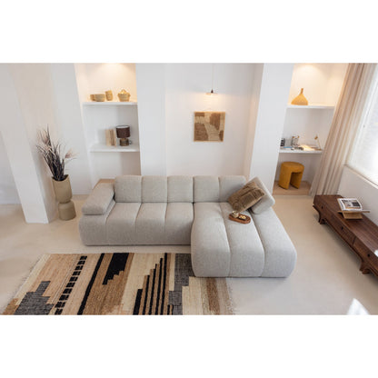 Woood Mojo Chaise Longue Bank Rechts Boucle Beige Melange - KwaliteitWonen.nl