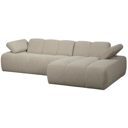 Woood Mojo Chaise Longue Bank Rechts Boucle Beige Melange - KwaliteitWonen.nl