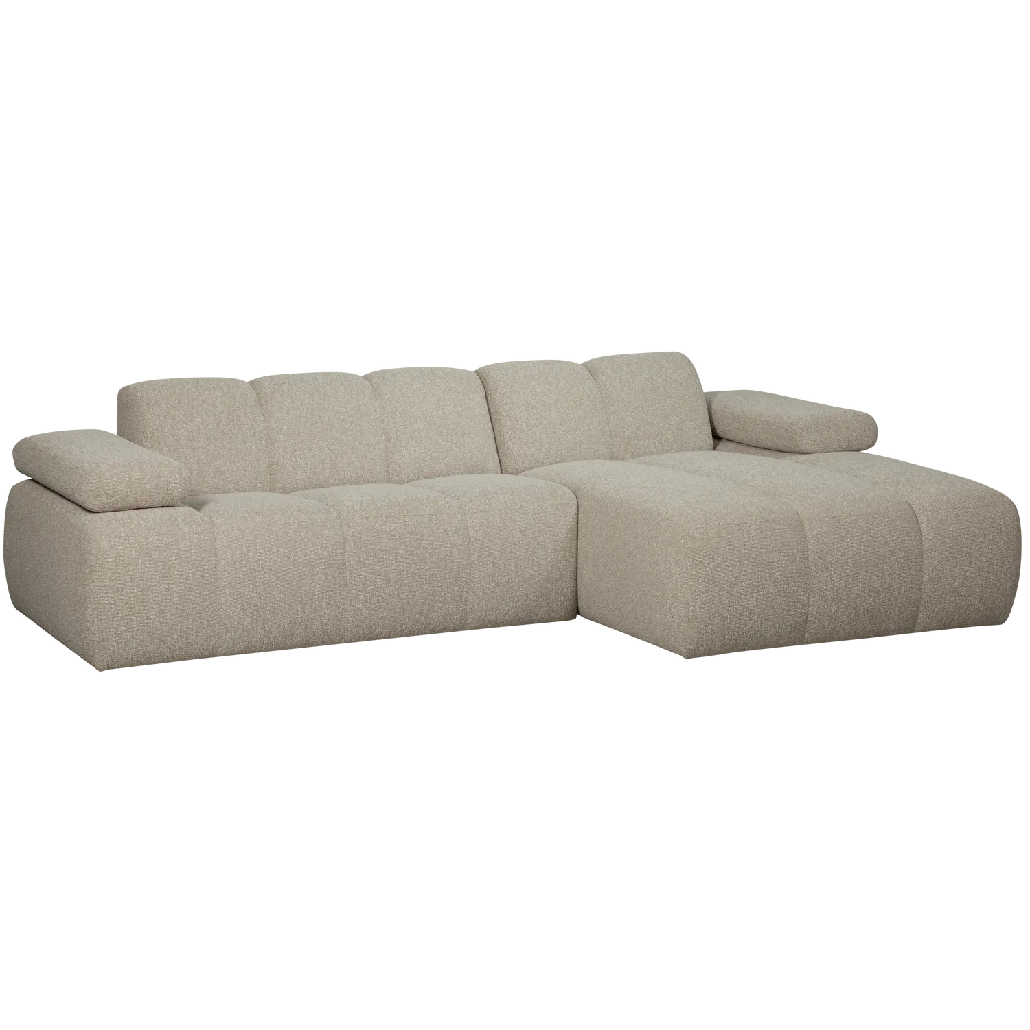 Woood Mojo Chaise Longue Bank Rechts Boucle Beige Melange - KwaliteitWonen.nl