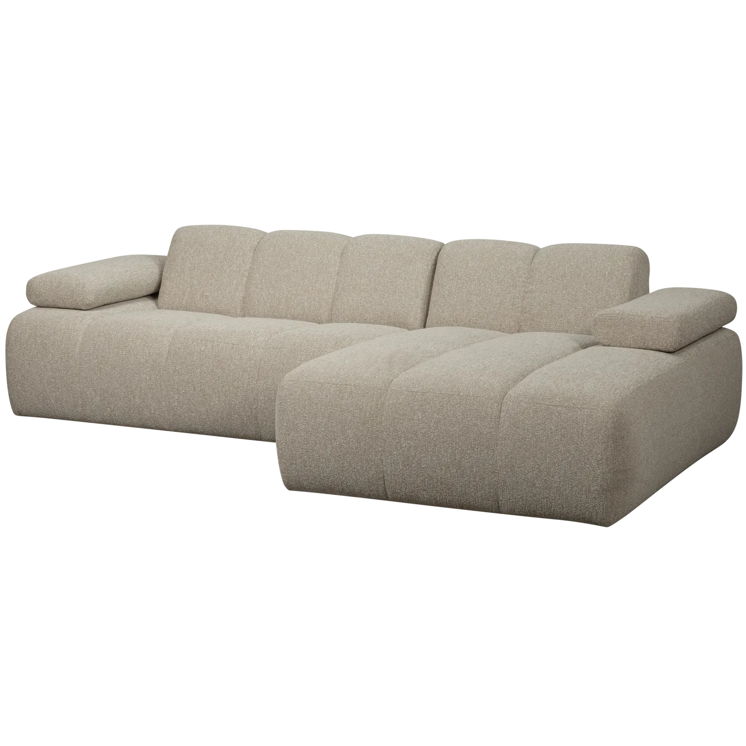 Woood Mojo Chaise Longue Bank Rechts Boucle Beige Melange - KwaliteitWonen.nl