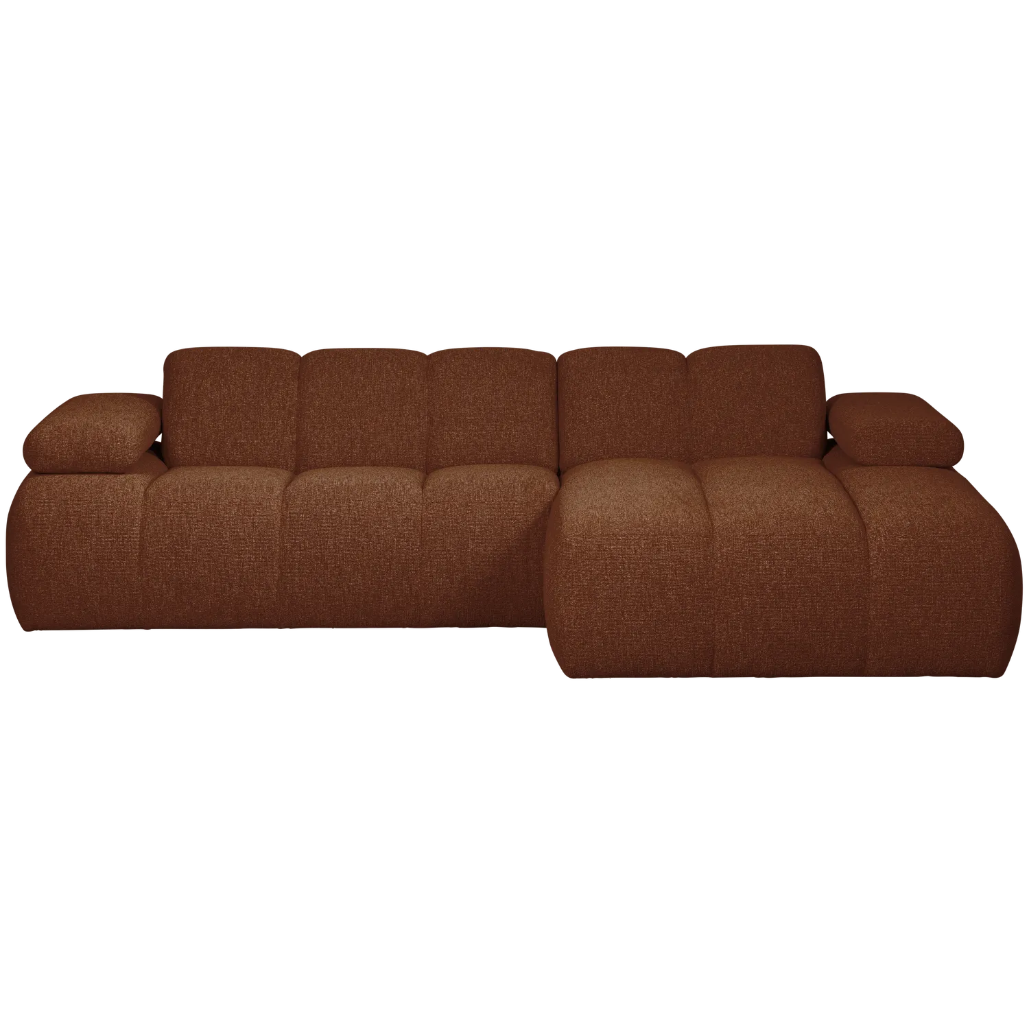 Woood Mojo Chaise Longue Bank Rechts Boucle Roestbruin Melange - KwaliteitWonen.nl