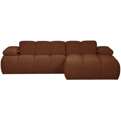 Woood Mojo Chaise Longue Bank Rechts Boucle Roestbruin Melange - KwaliteitWonen.nl