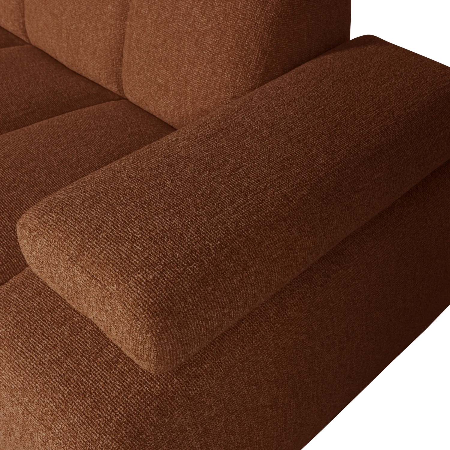 Woood Mojo Chaise Longue Bank Rechts Boucle Roestbruin Melange - KwaliteitWonen.nl