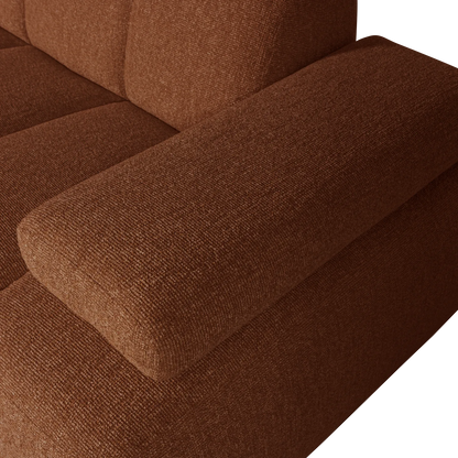 Woood Mojo Chaise Longue Bank Rechts Boucle Roestbruin Melange - KwaliteitWonen.nl