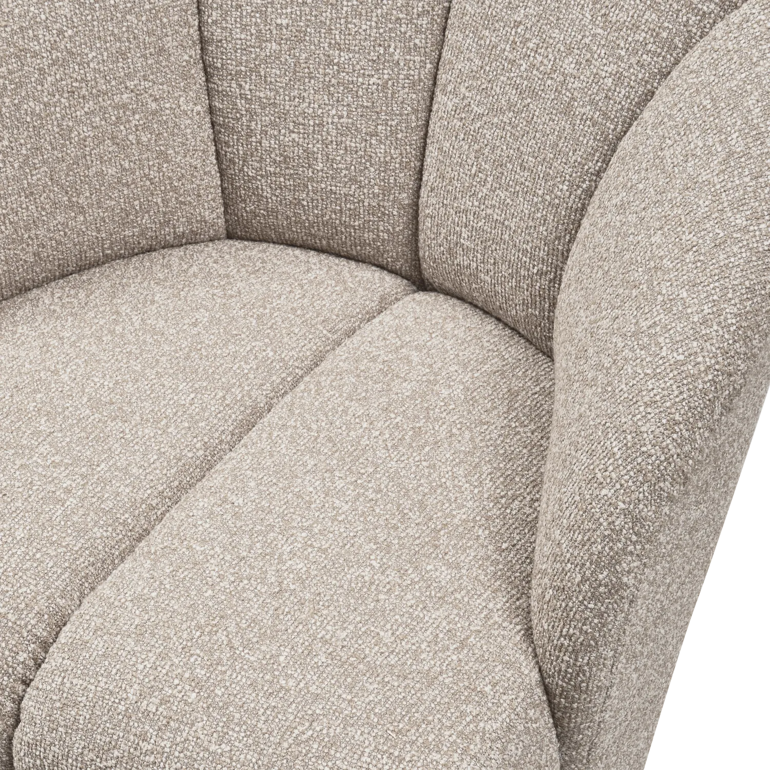 Woood Mojo Draaifauteuil Boucle Beige Melange - KwaliteitWonen.nl