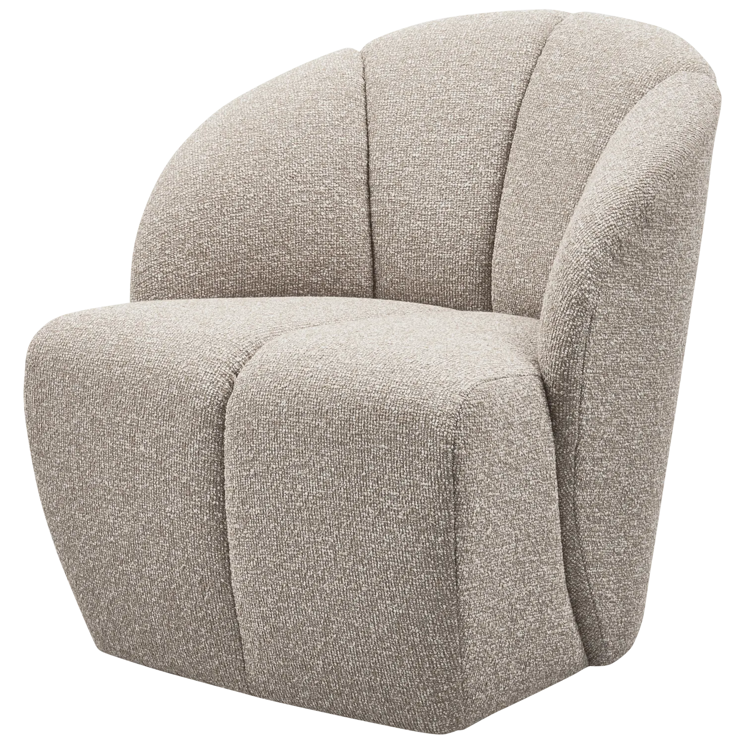Woood Mojo Draaifauteuil Boucle Beige Melange - KwaliteitWonen.nl