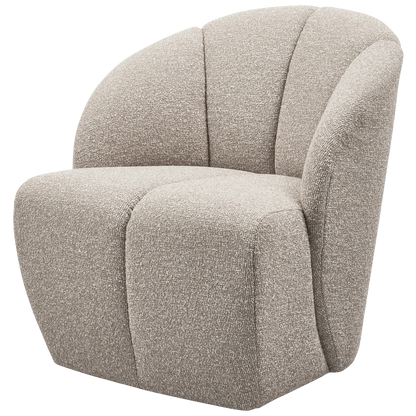 Woood Mojo Draaifauteuil Boucle Beige Melange - KwaliteitWonen.nl