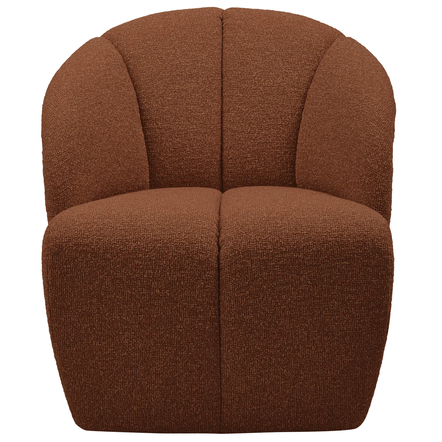 Woood Mojo Draaifauteuil Boucle Roestbruin Melange - KwaliteitWonen.nl