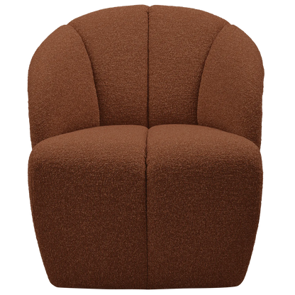 Woood Mojo Draaifauteuil Boucle Roestbruin Melange - KwaliteitWonen.nl