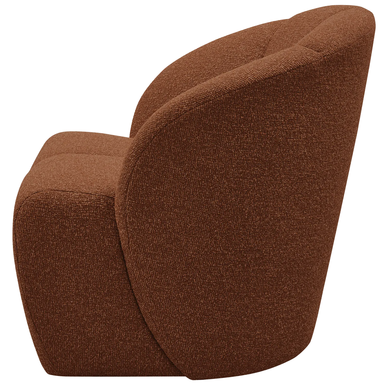 Woood Mojo Draaifauteuil Boucle Roestbruin Melange - KwaliteitWonen.nl