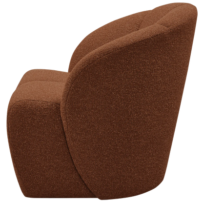 Woood Mojo Draaifauteuil Boucle Roestbruin Melange - KwaliteitWonen.nl