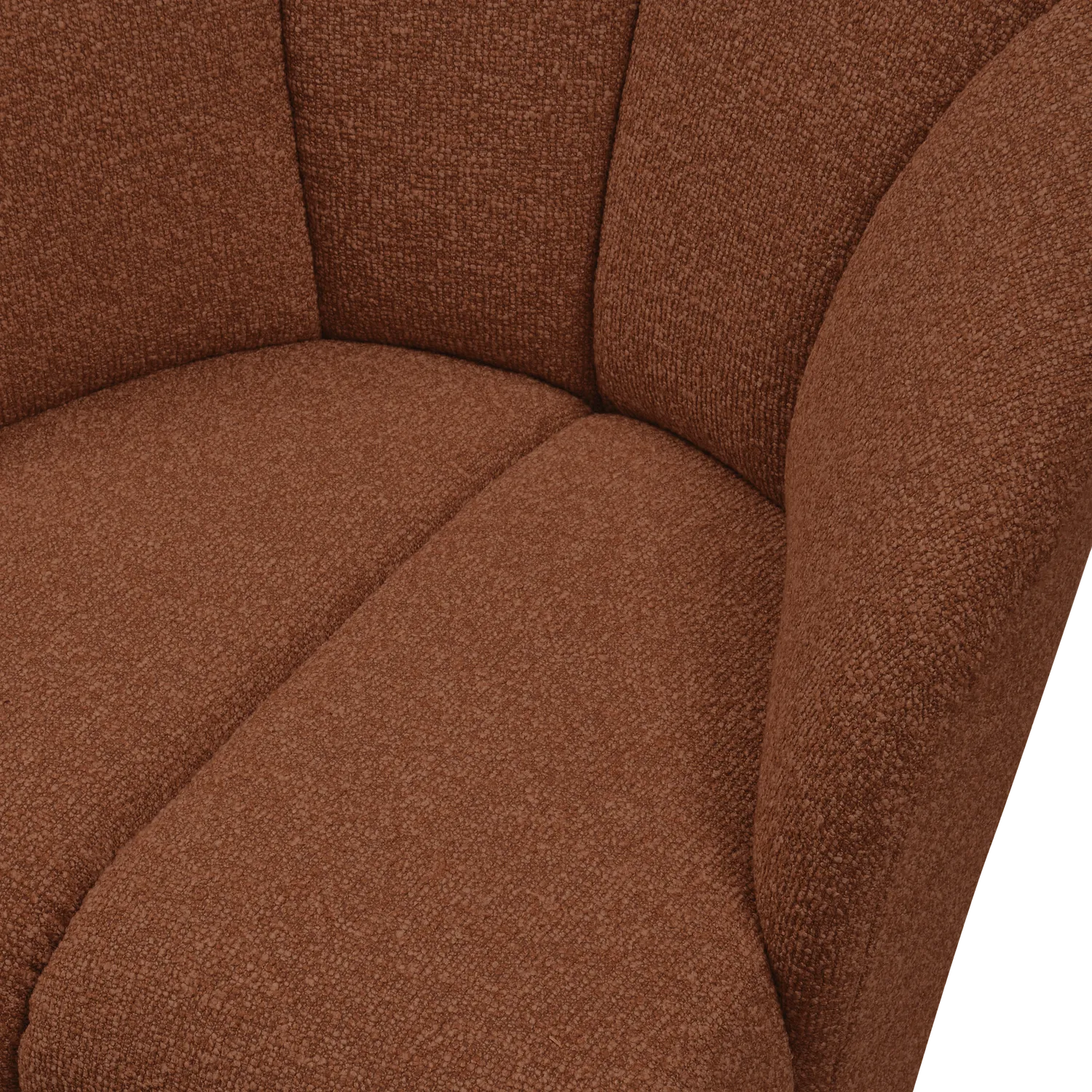 Woood Mojo Draaifauteuil Boucle Roestbruin Melange - KwaliteitWonen.nl