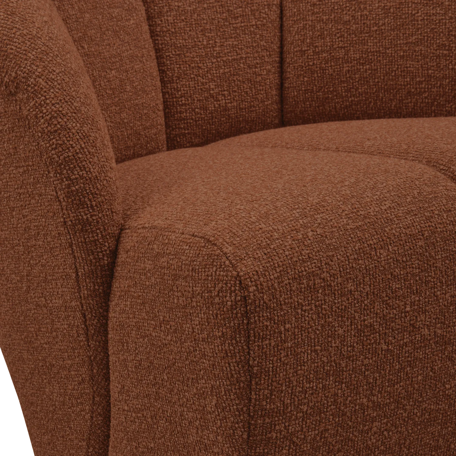 Woood Mojo Draaifauteuil Boucle Roestbruin Melange - KwaliteitWonen.nl